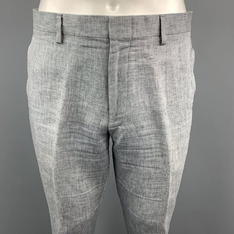 J. CREW 38 Regular Grey Heather Linen Suit
