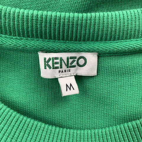 KENZO Size M Green Patch Cotton Crew-Neck Sweatshirt