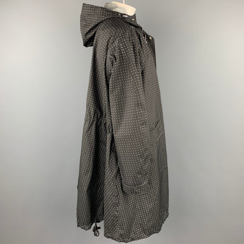 PAUL & SHARK Size M Black & White Dots Polyester / Nylon Oversized Raincoat