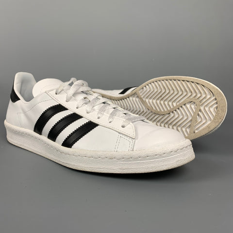 ADIDAS Size 8 White & Black Low Top Sneakers