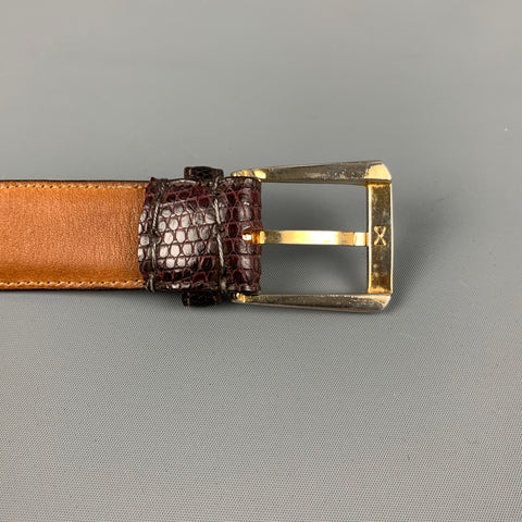 TRAFALGAR Size 42 Burgundy Lizard Belt
