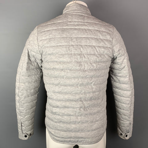 SCOTCH AND SODA Easy Wear Size S Grey Quilted Polyester Blend Zip Up & Snaps Jacket