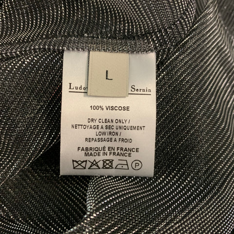 LUDOVIC DE SAINT SERNIN Size L Silver Metallic Viscose Tank Top
