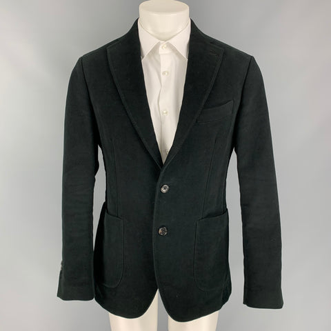 GABRIELE PASINI Size 40 Black Cotton Single Breasted Sport Coat