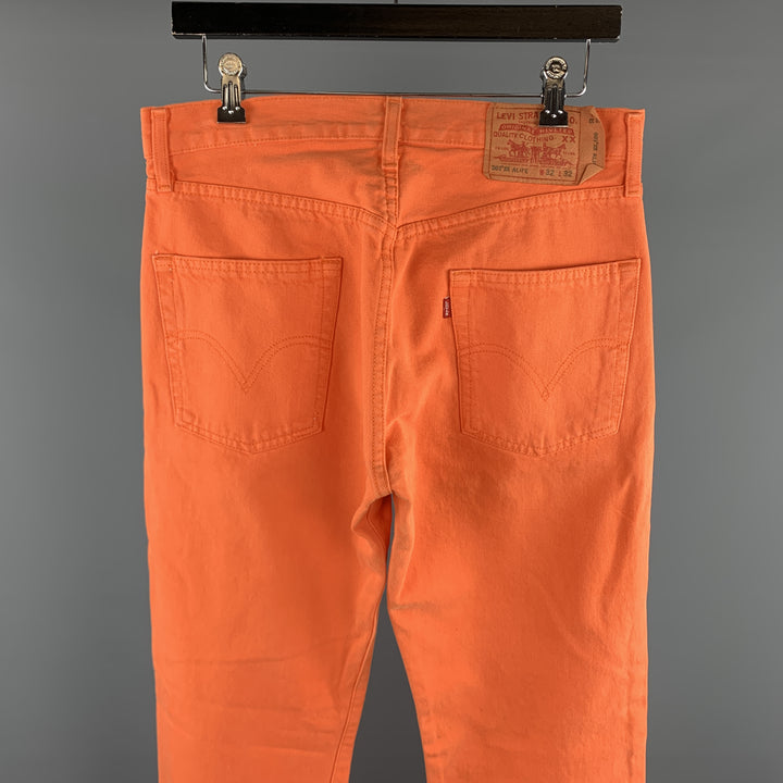 LEVI'S Pantalon décontracté coupe jean en coton uni orange taille 32