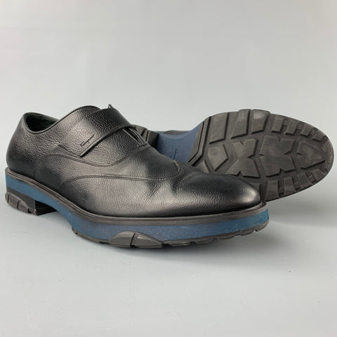 SALVATORE FERRAGAMO Size 12 Black Leather Monk Strap Loafers