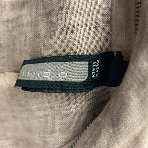 INIZIO Chaqueta Asimétrica Lino Gris Talla L