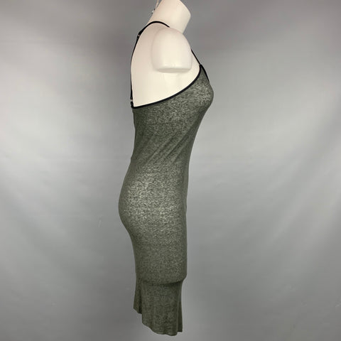 ALESSANDRO Taille 4 Robe côtelée en coton/lin anthracite