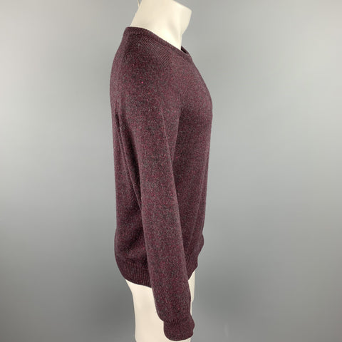 A.P.C. Size M Purple Superfine Wool Ribbed Collar Pullover