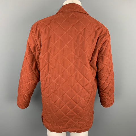 HOLLAND & HOLLAND Size S Rust Quilted Polyester Snaps Coat