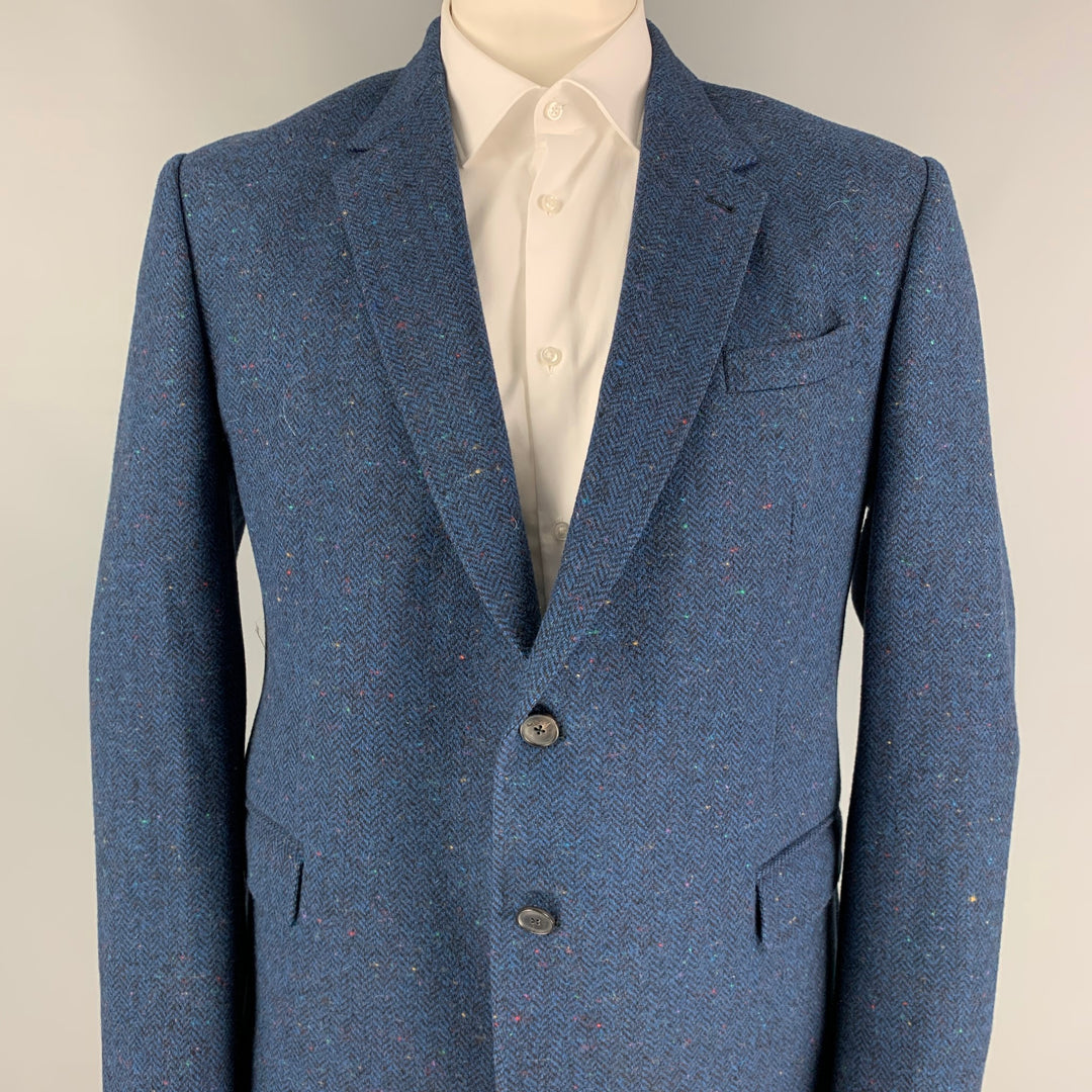 PAUL SMITH The Byard Size 48 Blue Multi-color Tweed Wool Notch Lapel Sport Coat