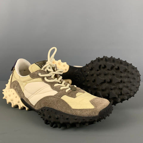 EYTYS Taille 10 Baskets en caoutchouc beige gris matériaux mélangés