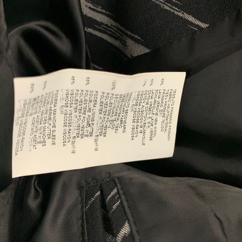 JUST CAVALLI Size 38 Black Grey Jacquard Wool Blend Peak Lapel Sport Coat