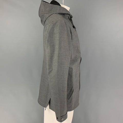 MISSION WORKSHOP Size L Gray Wool Blend Hooded Jacket
