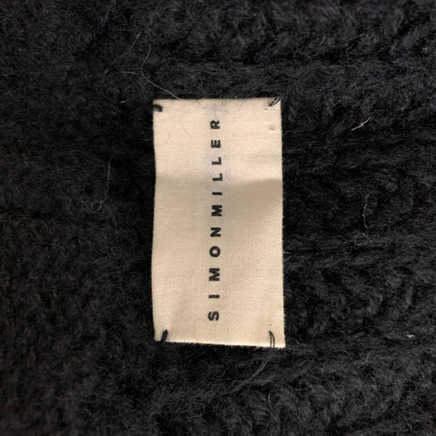 SIMON MILLER Size S Black Knitted Alpaca & Acrylic Open Front Cardigan