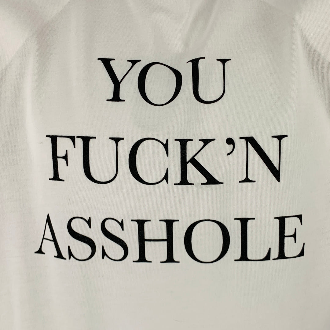 VETEMENTS Size S White Black Polyester Shoulder Pads T-shirt