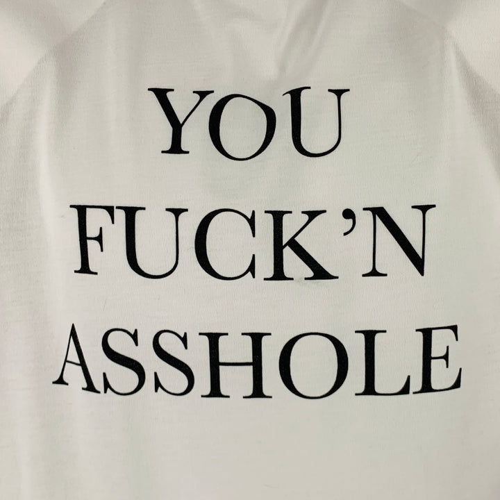 VETEMENTS Size S White Black Polyester Shoulder Pads T-shirt