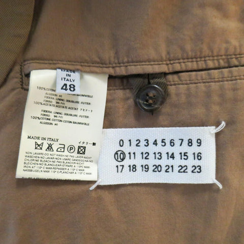 MAISON MARTIN MARGIELA 38 Tan Brown Cotton Chino Casual Suit