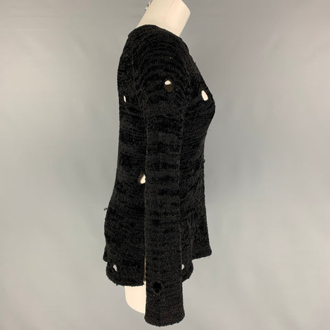 ALEXANDER WANG Taille S Pull texturé en tricot noir en détresse