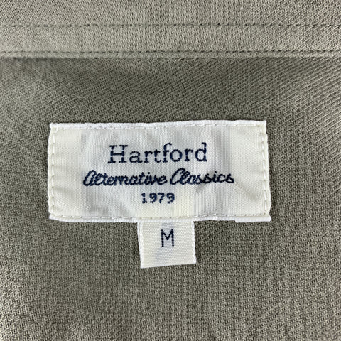 HARTFORD Size M Taupe Solid Cotton Button Up Long Sleeve Shirt