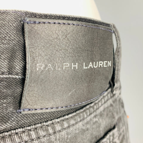 RALPH LAUREN Size 36 Black Wash Denim Multi Pockets Jeans