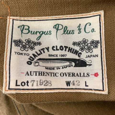 BURGUS PLUS & CO. Chest Size L Size L Khaki Waxed Cotton Trucker Jacket