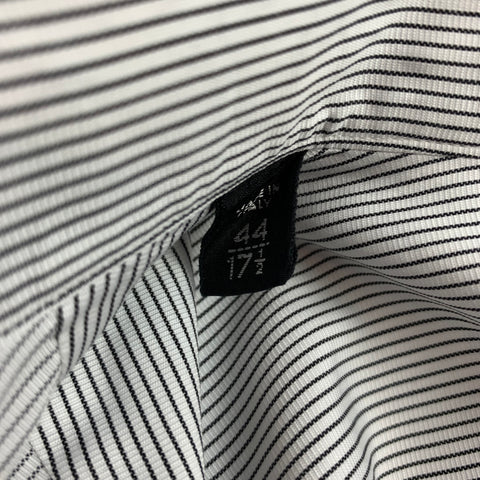 TOM FORD Size XL White & Black Pinstripe Cotton Button Up Long Sleeve Shirt