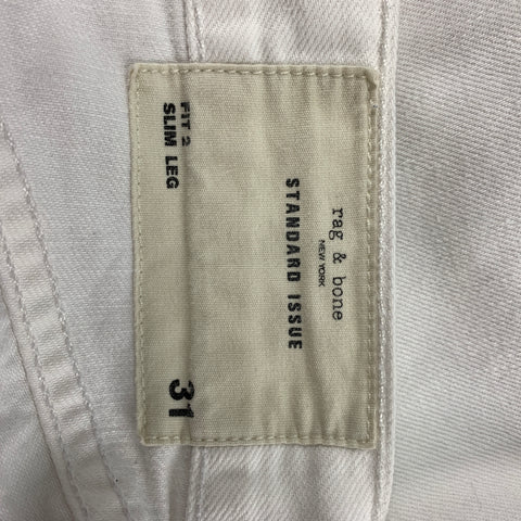 RAG & BONE Size 31 Off White Cotton Slim Jeans