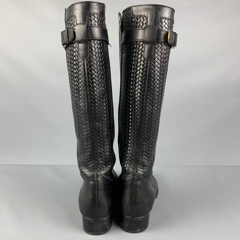 ARIAT Size 7.5 Black Leather Woven Boots