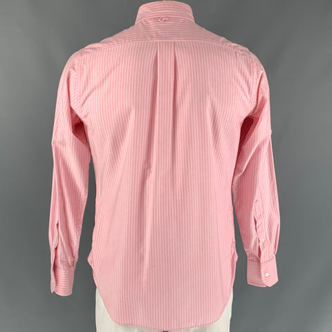 BLACK FLEECE Size L Pink Stripe Cotton Button Down Long Sleeve Shirt