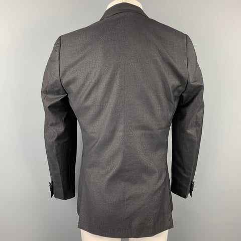 PAUL SMITH Soho Talla 38 Esmoquin regular de un solo botón en mezcla de lana negra y plateada