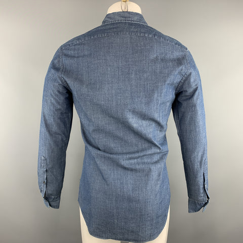RALPH LAUREN Size S Indigo Solid Cotton Button Up Long Sleeve Shirt