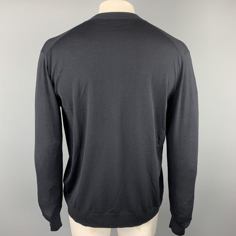 PRADA Taille XL Cardigan en laine Lana solide noir