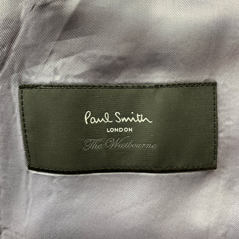 PAUL SMITH The Westbourne Size 40 Regular Grey Window Pane Silk Notch Lapel Sport Coat