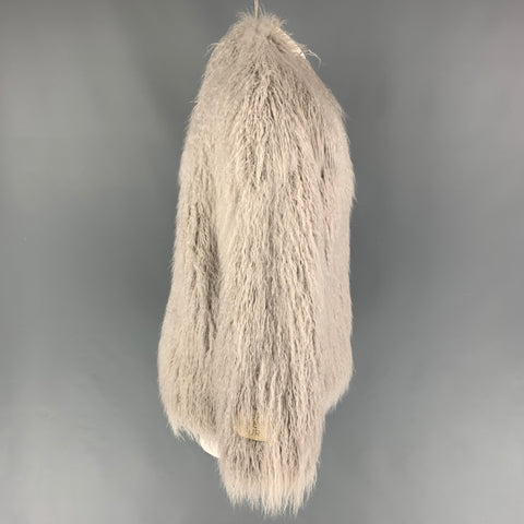 STELLA McCARTNEY Taille M Veste Modacrylique Fausse Fourrure Grise