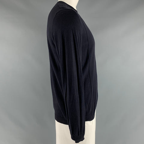 MARNI Size L Navy Cotton Pullover