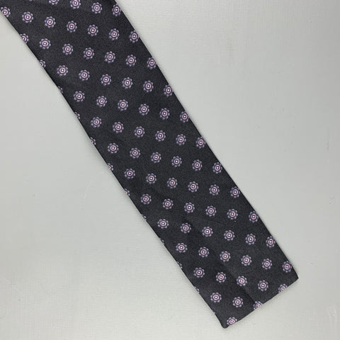 Nœud papillon à nouer soi-même en soie florale noire VINTAGE