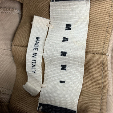 MARNI Size 34 Tan Nylon Blend Button Fly Dress Pants