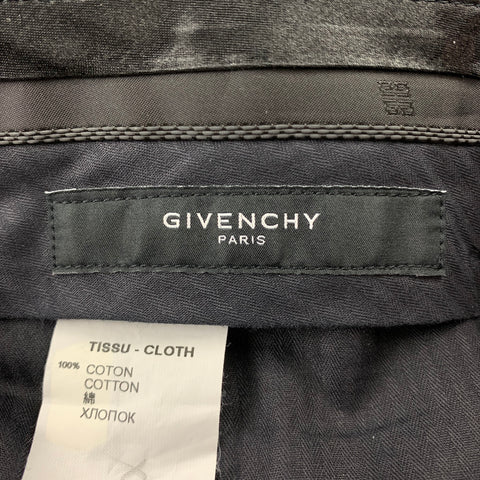GIVENCHY Size 32 Black Two Toned Cotton Zip Fly Dress Pants