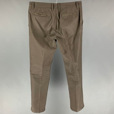JOHN VARVATOS Size 36 Gray Cotton Polyester Flat Front Casual Pants