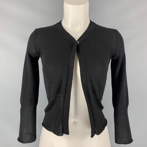 SOUCHI Size S Black Cotton Cashmere Cardigan