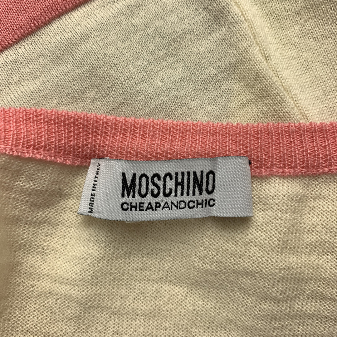 MOSCHINO Taille 6 Ensemble jupe 3 pièces en jersey de laine vierge crème