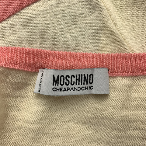 MOSCHINO Size 6 Cream Jersey Virgin Wool 3 Piece Skirt Set