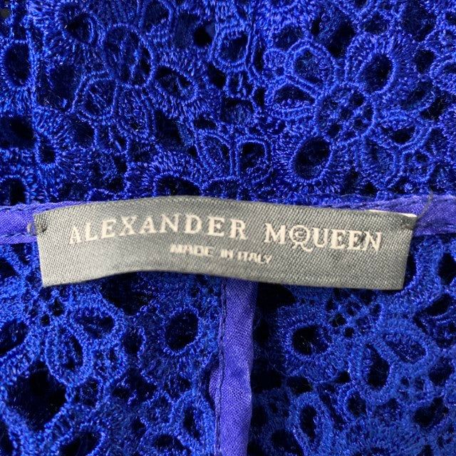 ALEXANDER MCQUEEN Blusa Peplum Azul Talla S