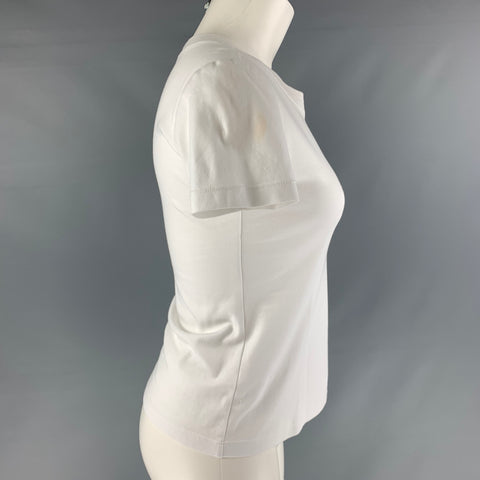 BRANDON MAXWELL Size S White Cotton T-Shirt
