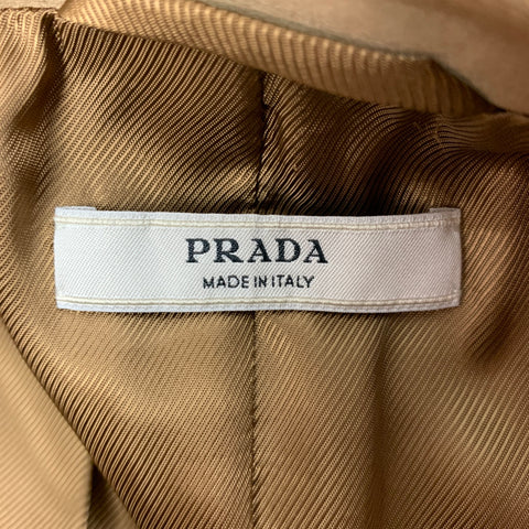 PRADA Talla 6 Blazer de chaqueta de un solo pecho de seda de lana de cobre