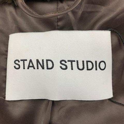 STAND STUDIO Size M Brown Faux Fur Notch Lapel Faustine Coat