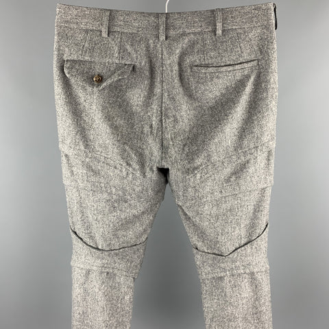 COMME des GARCONS HOMME PLUS Size S Grey Stitched Wool Blend Dress Pants