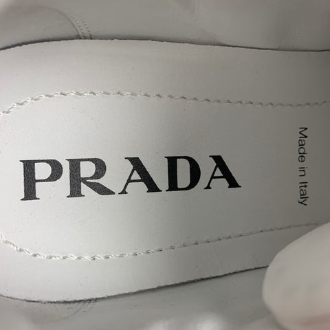 PRADA Size 7.5 White Leather Lace Up Sneakers