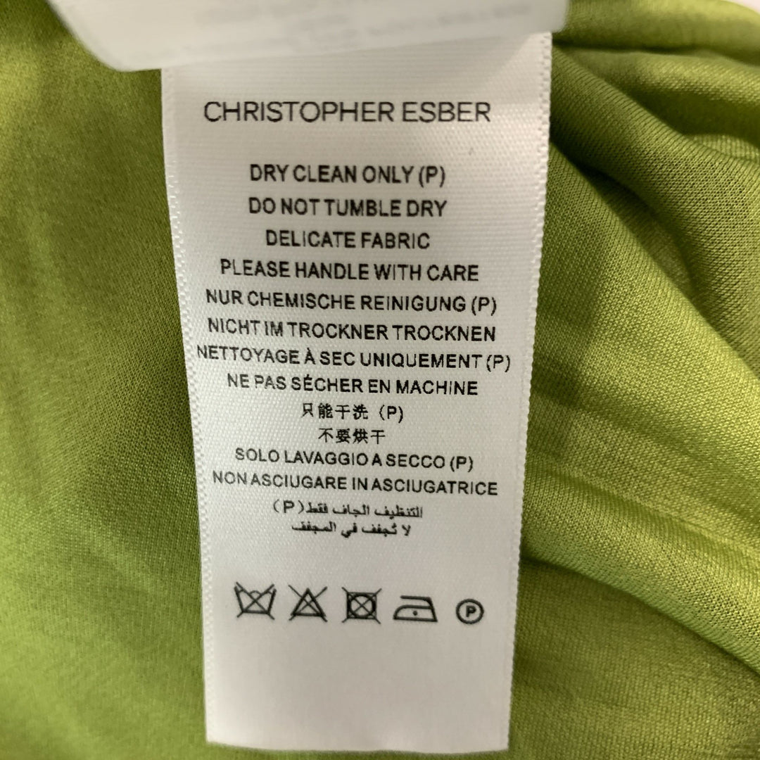 CHRISTOPHER ESBER Size 6 Green Black Viscose Polyester Lace Asymmetric –  Sui Generis Designer Consignment